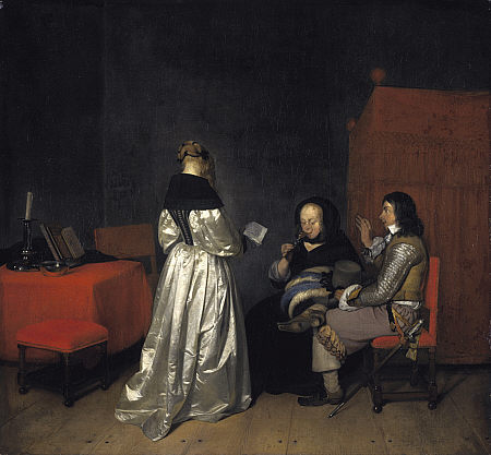 WikiOO.org - Encyclopedia of Fine Arts - Maľba, Artwork Gerard Ter Borch - A Singing Practice
