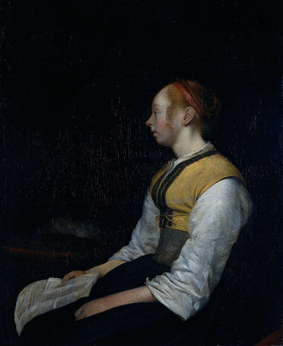 Wikioo.org - The Encyclopedia of Fine Arts - Painting, Artwork by Gerard Ter Borch - Girl in Peasant Costume