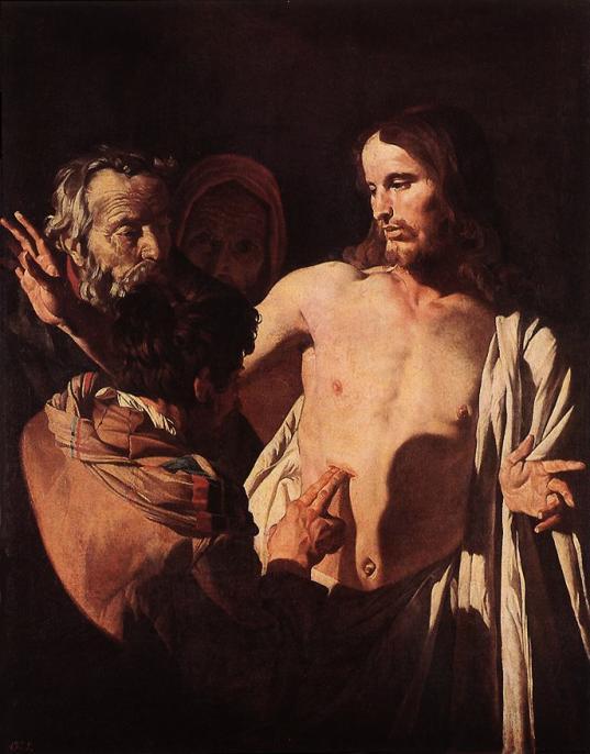 Wikioo.org - The Encyclopedia of Fine Arts - Painting, Artwork by Gerard Van Honthorst (Gerrit Van Honthorst) - The Incredulity of St Thomas