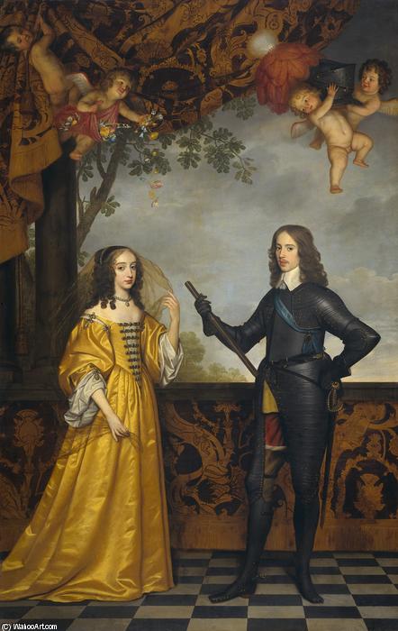 Wikioo.org - The Encyclopedia of Fine Arts - Painting, Artwork by Gerard Van Honthorst (Gerrit Van Honthorst) - Willem II, prince of Orange, and his wife Maria Stuart