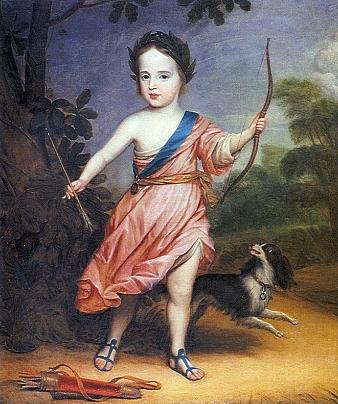 Wikioo.org - The Encyclopedia of Fine Arts - Painting, Artwork by Gerard Van Honthorst (Gerrit Van Honthorst) - Willem III op driejarige leeftijd in Romeins kostuum
