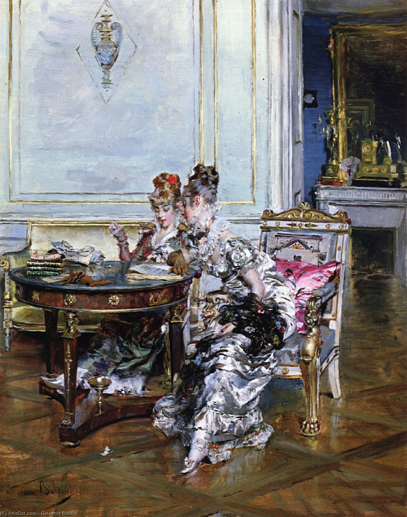 Wikioo.org - The Encyclopedia of Fine Arts - Painting, Artwork by Giovanni Boldini - Confidences