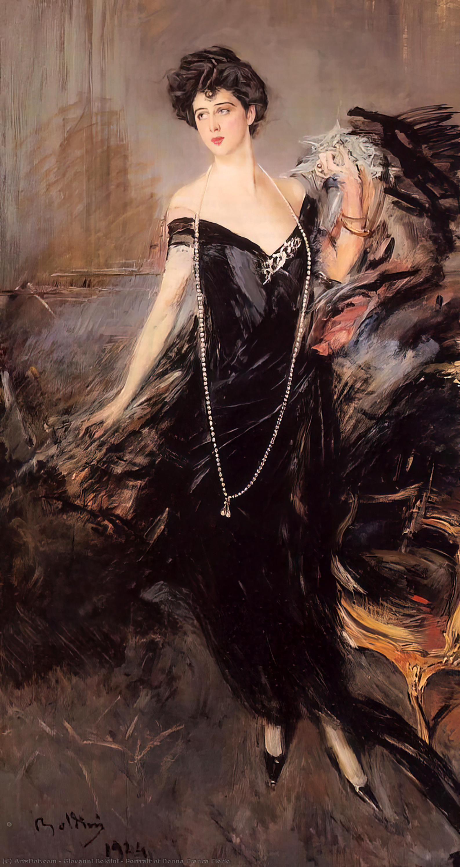 Wikioo.org - The Encyclopedia of Fine Arts - Painting, Artwork by Giovanni Boldini - Portrait of Donna Franca Florio
