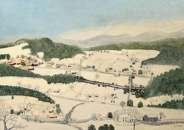 WikiOO.org - Enciclopédia das Belas Artes - Pintura, Arte por Grandma Moses (Anna Robertson) - Cambridge Valley in Winter