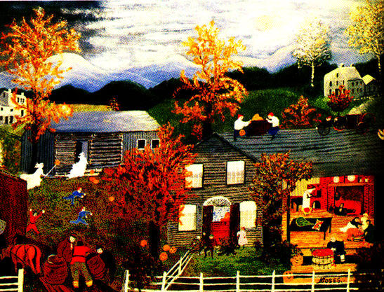 Wikioo.org - The Encyclopedia of Fine Arts - Painting, Artwork by Grandma Moses (Anna Robertson) - Halloween