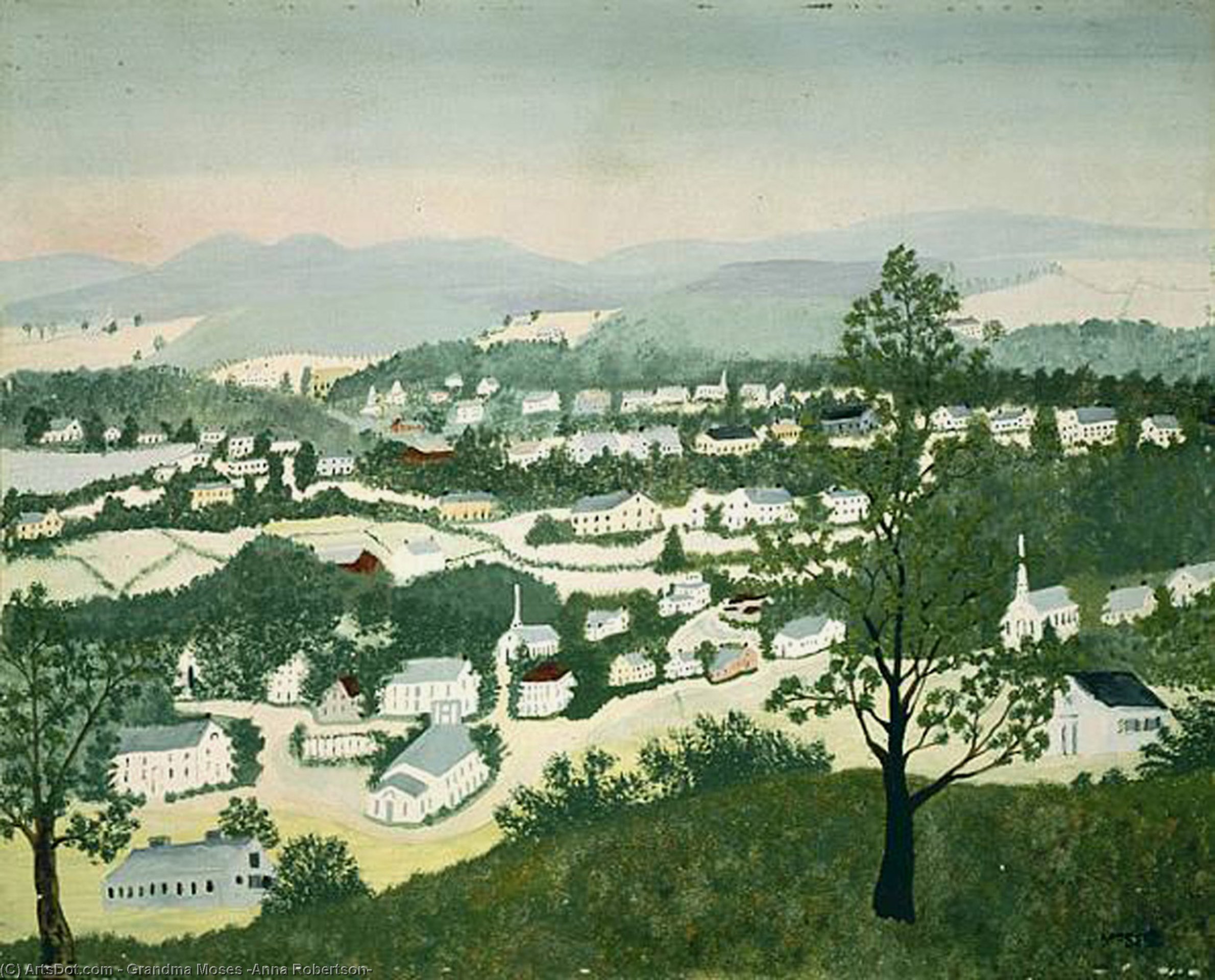 Wikioo.org - The Encyclopedia of Fine Arts - Painting, Artwork by Grandma Moses (Anna Robertson) - In the Green Mountains