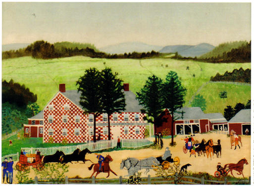 Wikioo.org - The Encyclopedia of Fine Arts - Painting, Artwork by Grandma Moses (Anna Robertson) - The Old Checkered House