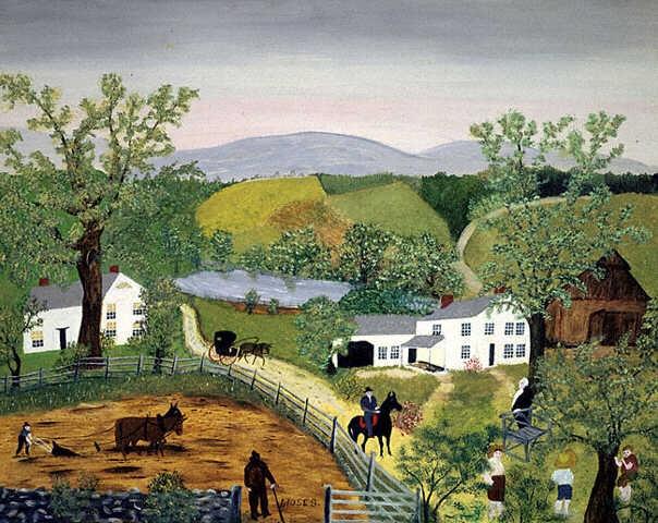 Wikioo.org - The Encyclopedia of Fine Arts - Painting, Artwork by Grandma Moses (Anna Robertson) - The Pond