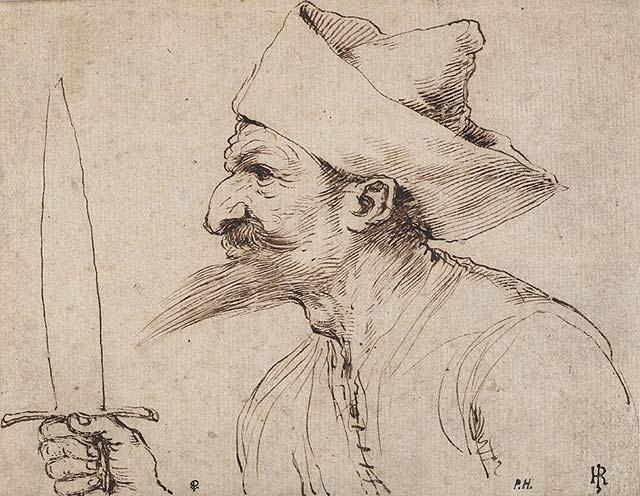 Wikioo.org - Bách khoa toàn thư về mỹ thuật - Vẽ tranh, Tác phẩm nghệ thuật Guercino (Barbieri, Giovanni Francesco) - A Bearded Man Holding a Sword
