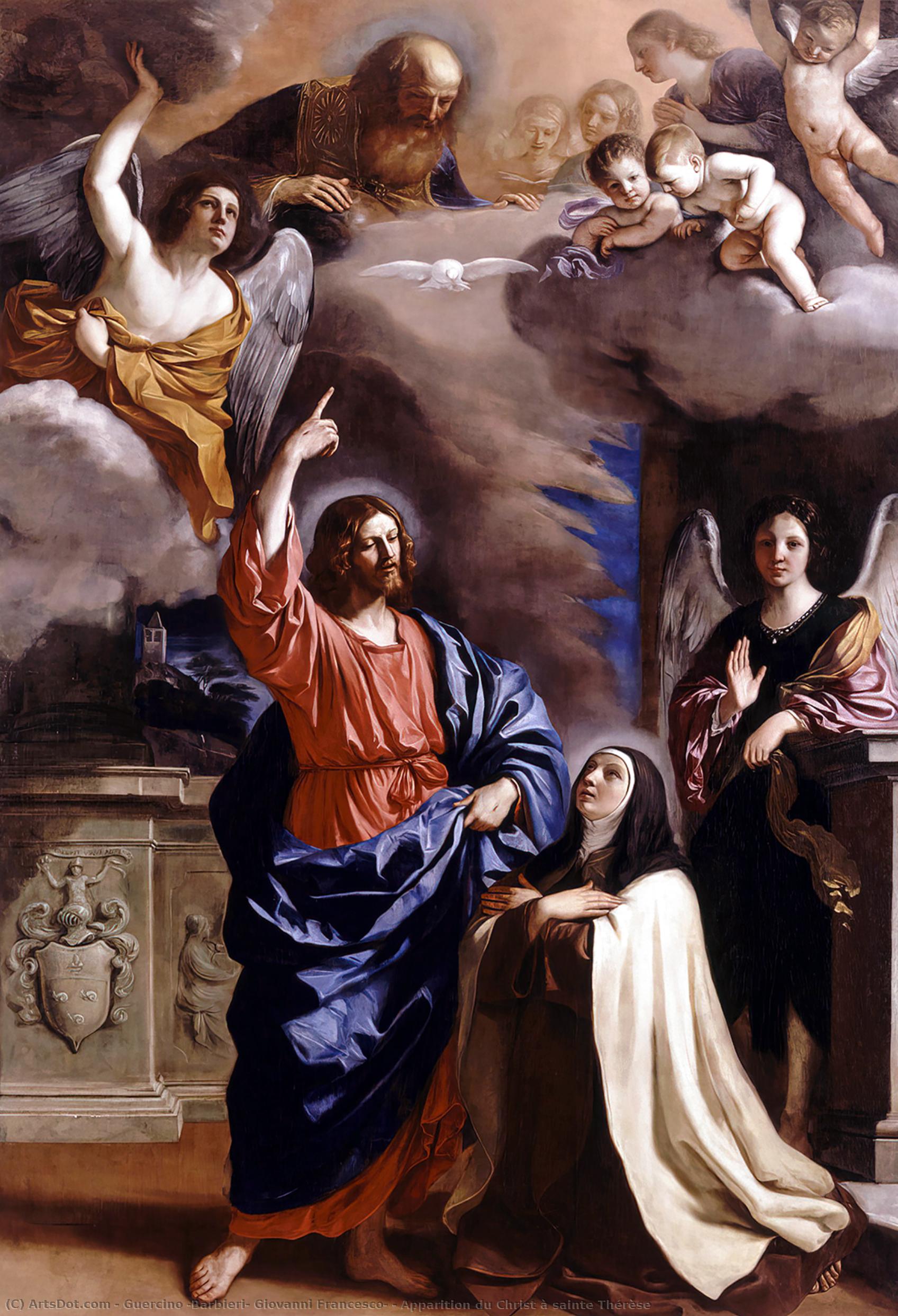 WikiOO.org - Encyclopedia of Fine Arts - Schilderen, Artwork Guercino (Barbieri, Giovanni Francesco) - Apparition of Christ to Saint Therese