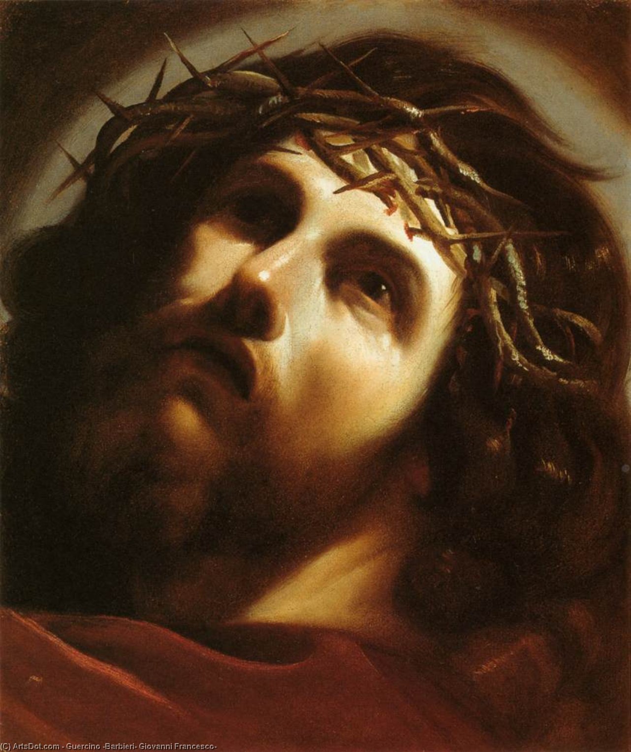 WikiOO.org - Güzel Sanatlar Ansiklopedisi - Resim, Resimler Guercino (Barbieri, Giovanni Francesco) - Christ Crowned with Thorns