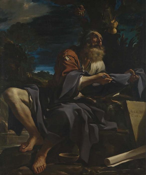 WikiOO.org - Enciclopédia das Belas Artes - Pintura, Arte por Guercino (Barbieri, Giovanni Francesco) - Elijah fed by Ravens