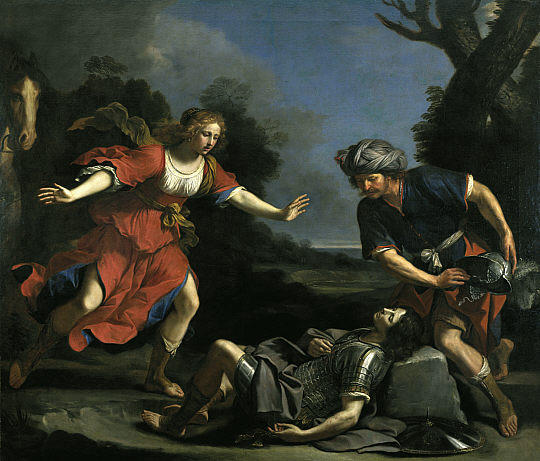 WikiOO.org - Encyclopedia of Fine Arts - Festés, Grafika Guercino (Barbieri, Giovanni Francesco) - Erminia Finding the Wounded Tancred