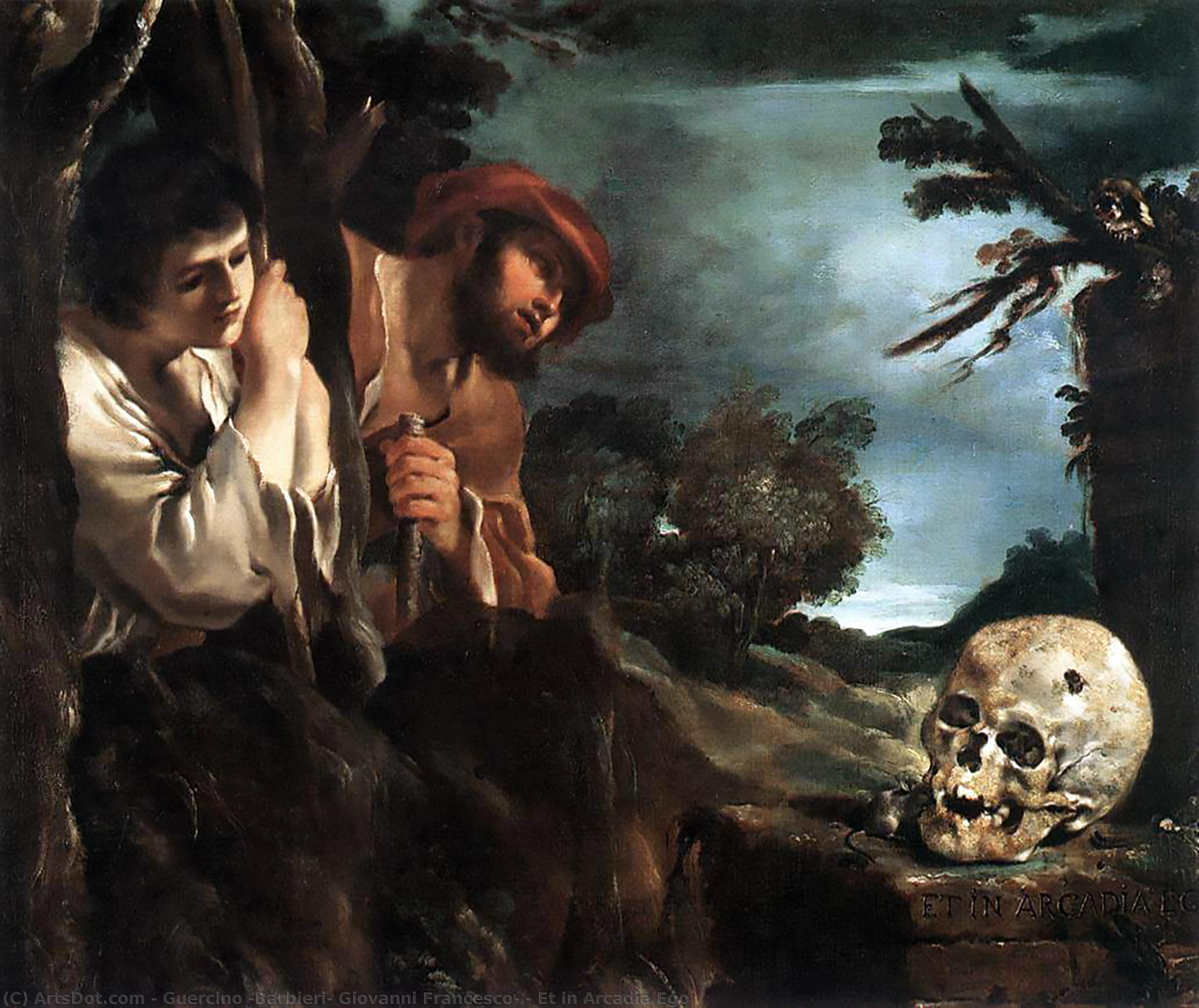 WikiOO.org - Encyclopedia of Fine Arts - Målning, konstverk Guercino (Barbieri, Giovanni Francesco) - Et in Arcadia Ego