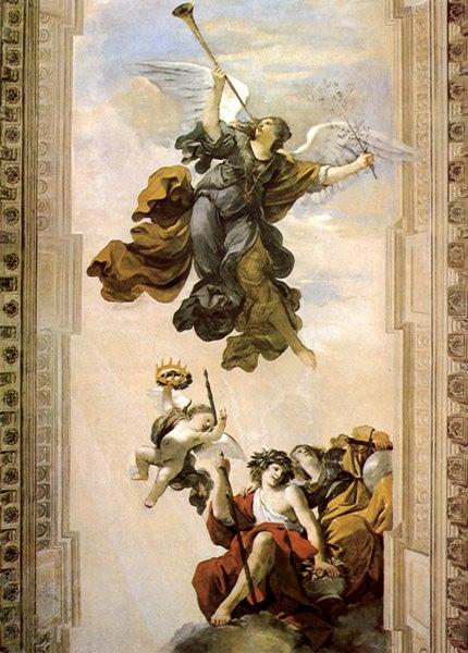 WikiOO.org - Енциклопедия за изящни изкуства - Живопис, Произведения на изкуството Guercino (Barbieri, Giovanni Francesco) - Fame, Honor and Virtue