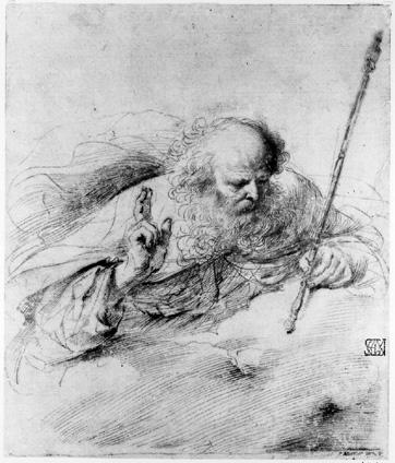 Wikoo.org - موسوعة الفنون الجميلة - اللوحة، العمل الفني Guercino (Barbieri, Giovanni Francesco) - God the Father
