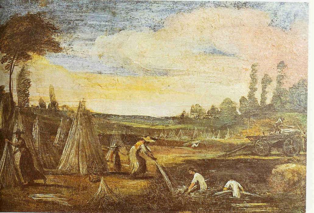 Wikioo.org - The Encyclopedia of Fine Arts - Painting, Artwork by Guercino (Barbieri, Giovanni Francesco) - La lavorazione della canapa