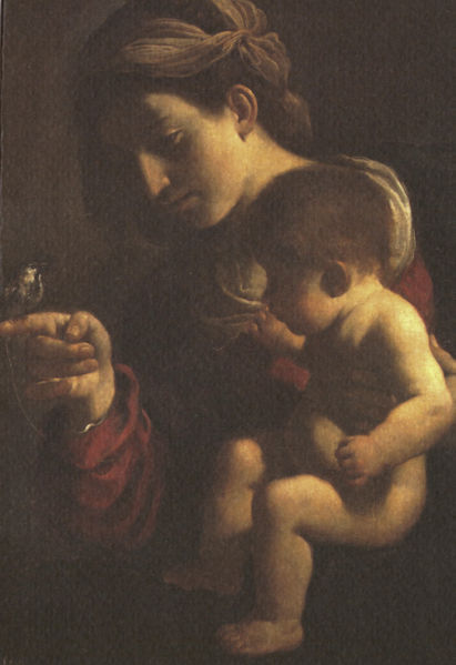 WikiOO.org - Güzel Sanatlar Ansiklopedisi - Resim, Resimler Guercino (Barbieri, Giovanni Francesco) - La Madonna del passero