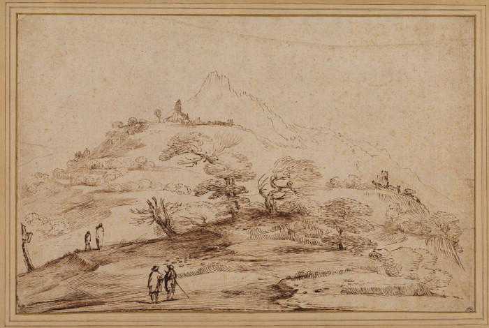 Wikioo.org – L'Enciclopedia delle Belle Arti - Pittura, Opere di Guercino (Barbieri, Giovanni Francesco) - Paesaggio con figure 1