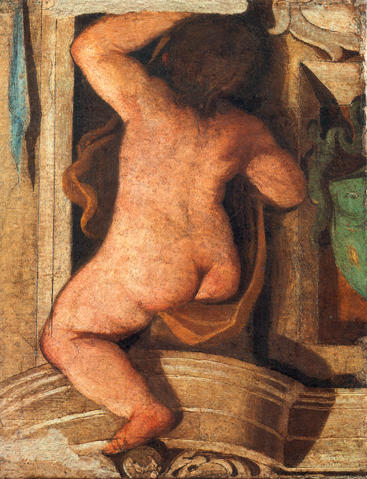 Wikioo.org - The Encyclopedia of Fine Arts - Painting, Artwork by Guercino (Barbieri, Giovanni Francesco) - Putto (fresco)
