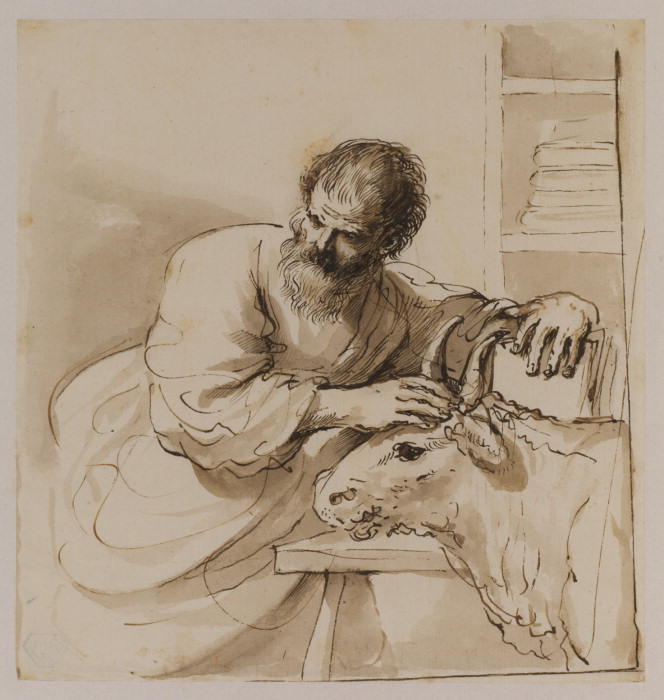 Wikioo.org - The Encyclopedia of Fine Arts - Painting, Artwork by Guercino (Barbieri, Giovanni Francesco) - Saint Luke