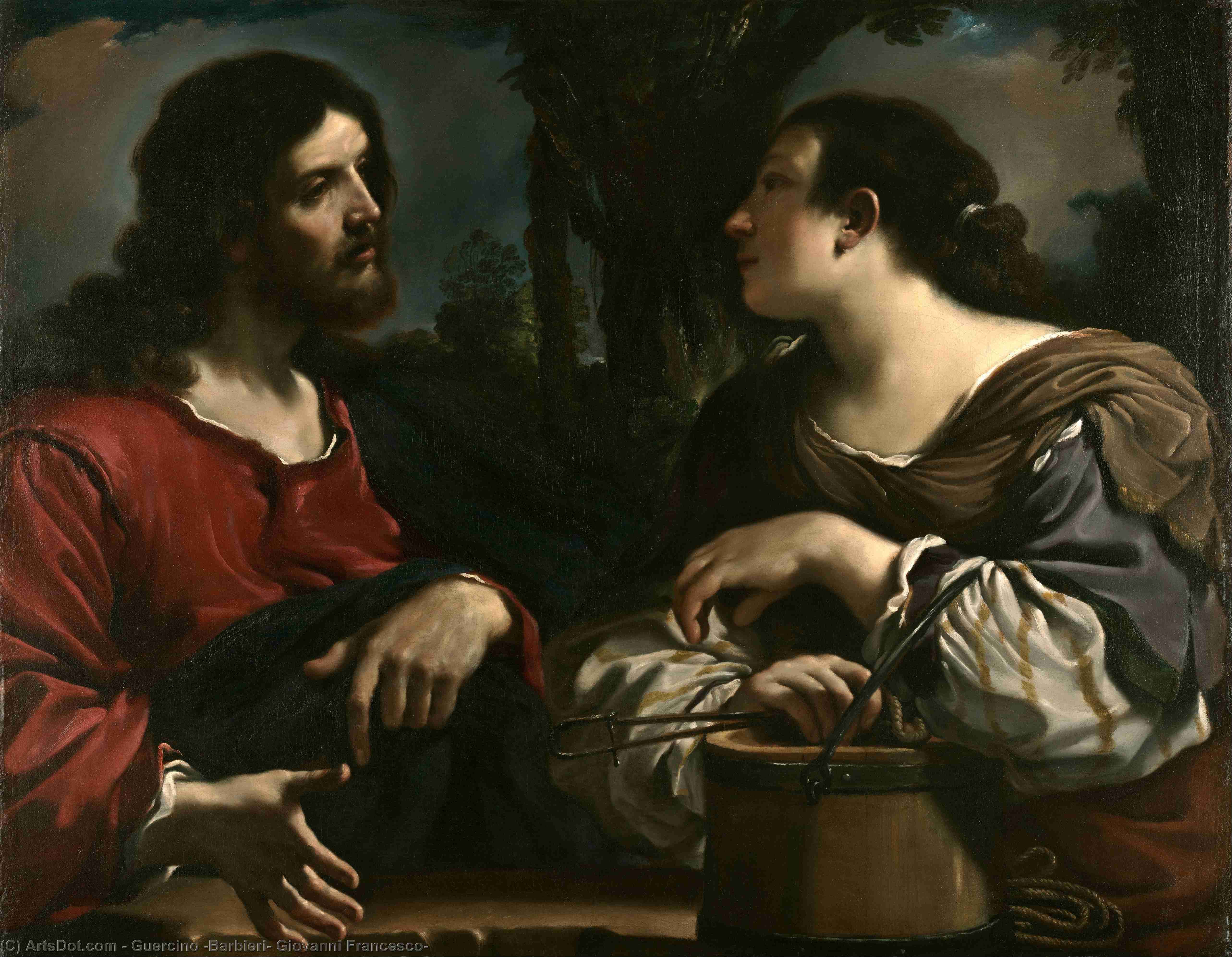 WikiOO.org - Güzel Sanatlar Ansiklopedisi - Resim, Resimler Guercino (Barbieri, Giovanni Francesco) - Saint Peter Freed by an Angel
