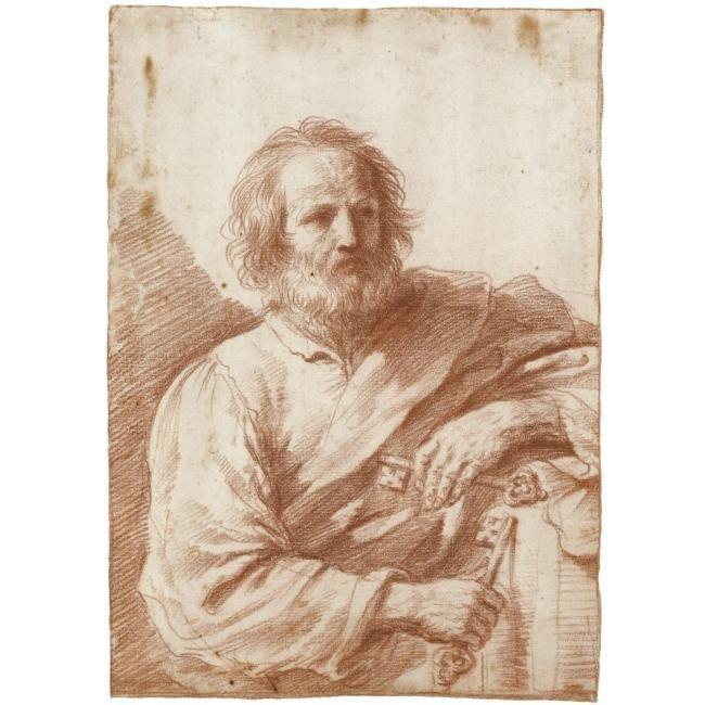 Wikioo.org - The Encyclopedia of Fine Arts - Painting, Artwork by Guercino (Barbieri, Giovanni Francesco) - Saint Peter