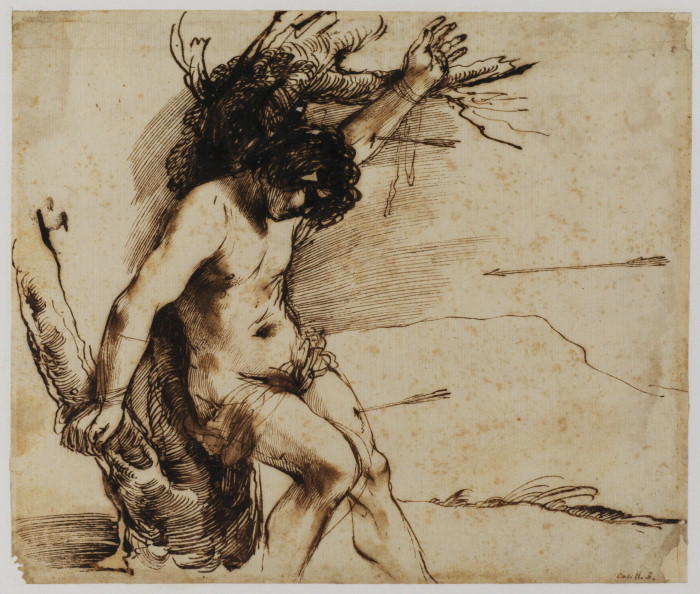 WikiOO.org - Enciclopédia das Belas Artes - Pintura, Arte por Guercino (Barbieri, Giovanni Francesco) - Saint Sebastian
