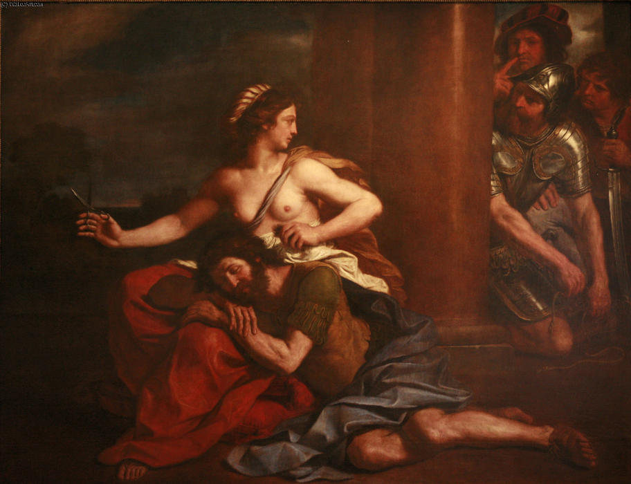 Wikioo.org - Encyklopedia Sztuk Pięknych - Malarstwo, Grafika Guercino (Barbieri, Giovanni Francesco) - Samson and Delilah