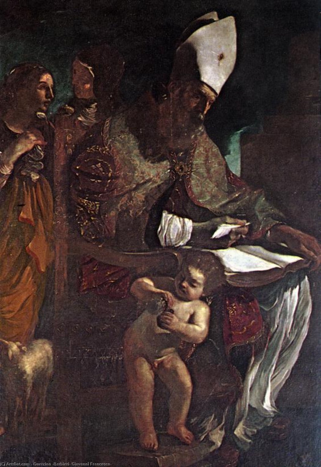 Wikioo.org - The Encyclopedia of Fine Arts - Painting, Artwork by Guercino (Barbieri, Giovanni Francesco) - St Augustine
