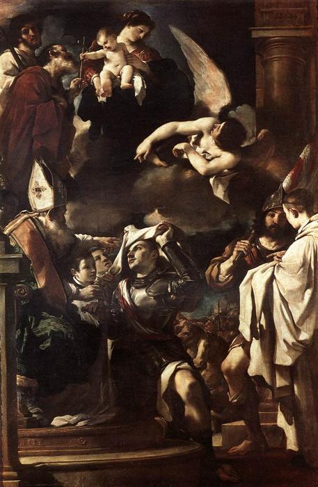 Wikioo.org - The Encyclopedia of Fine Arts - Painting, Artwork by Guercino (Barbieri, Giovanni Francesco) - St William of Aquitaine Receiving the Cowl