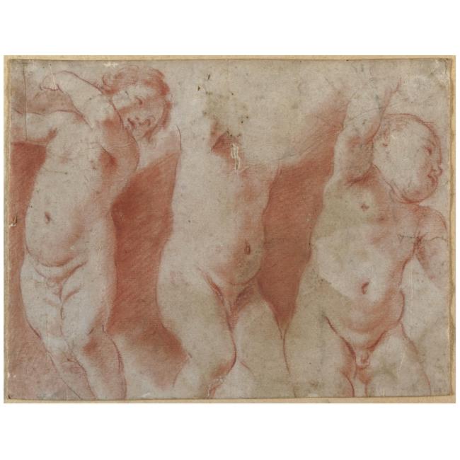 Wikioo.org - The Encyclopedia of Fine Arts - Painting, Artwork by Guercino (Barbieri, Giovanni Francesco) - Studio di tre putti