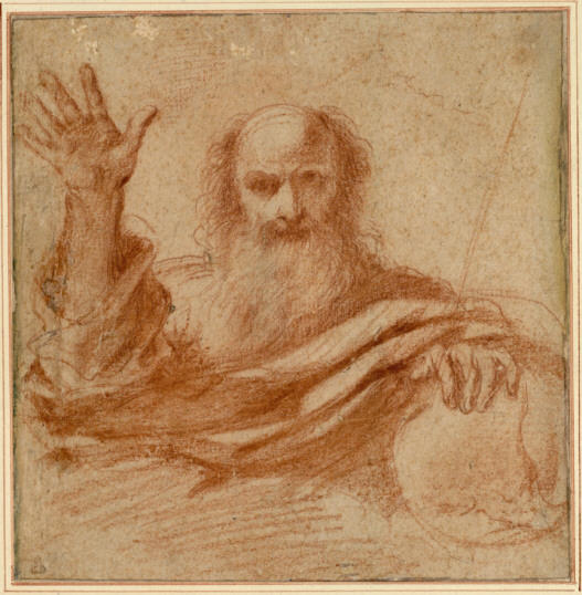 WikiOO.org - Енциклопедия за изящни изкуства - Живопис, Произведения на изкуството Guercino (Barbieri, Giovanni Francesco) - Study of the God Almighty