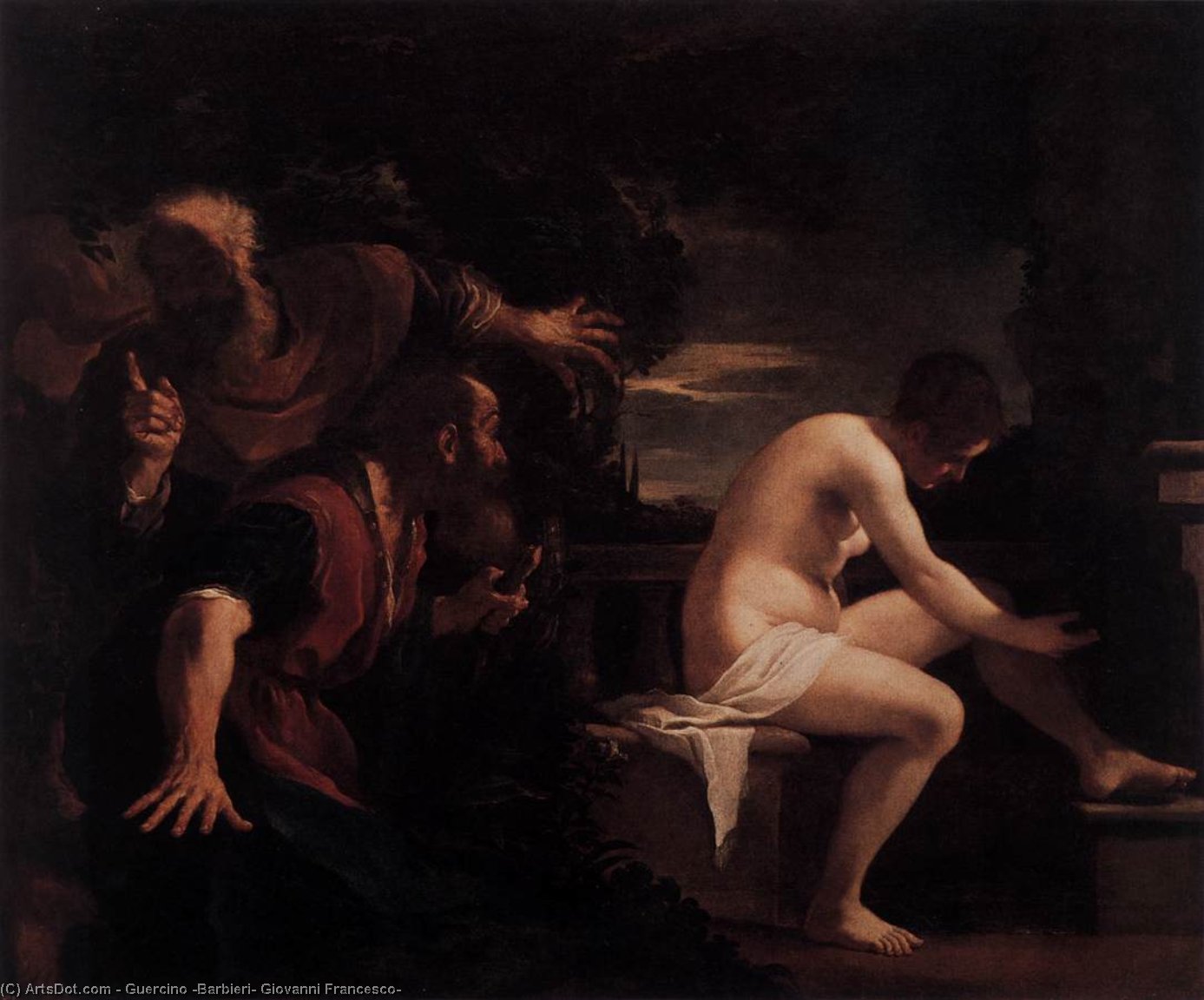WikiOO.org – 美術百科全書 - 繪畫，作品 Guercino (Barbieri, Giovanni Francesco) - 苏珊娜与长老