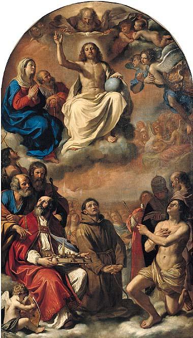 Wikioo.org - The Encyclopedia of Fine Arts - Painting, Artwork by Guercino (Barbieri, Giovanni Francesco) - The glory of all saints