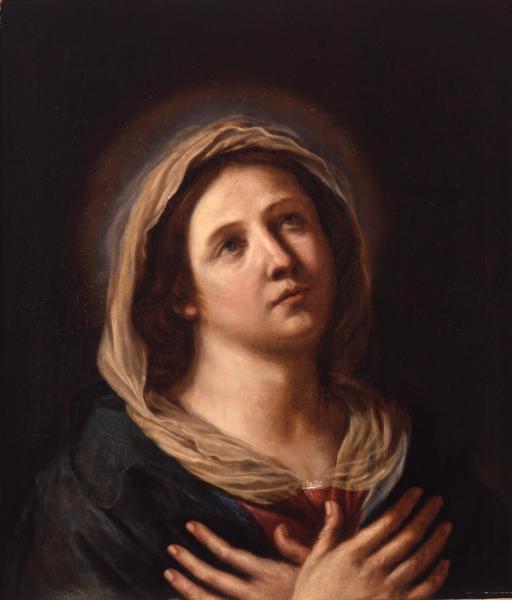 Wikioo.org – La Enciclopedia de las Bellas Artes - Pintura, Obras de arte de Guercino (Barbieri, Giovanni Francesco) - Vierge en adoración