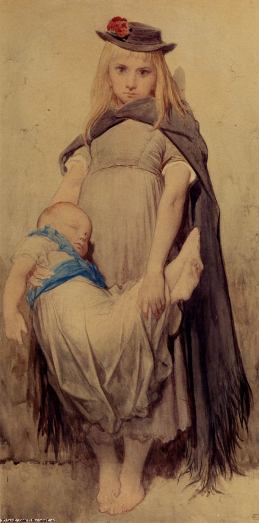 WikiOO.org - Encyclopedia of Fine Arts - Maleri, Artwork Paul Gustave Doré - Jeune Mendiante