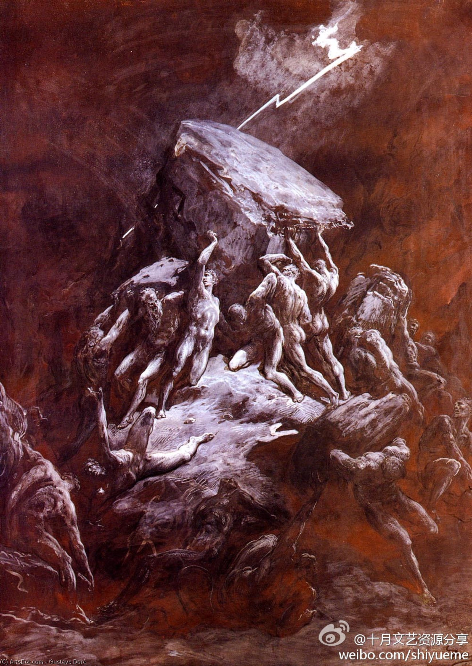 WikiOO.org - 백과 사전 - 회화, 삽화 Paul Gustave Doré - La Chute Des Titans