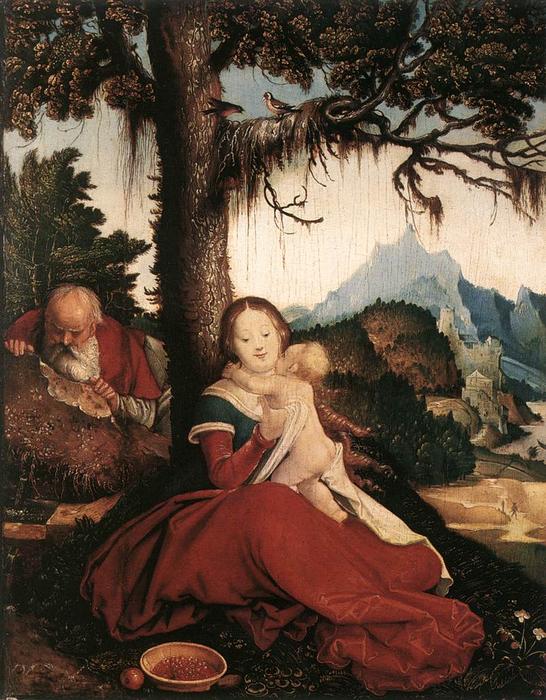 Wikioo.org - The Encyclopedia of Fine Arts - Painting, Artwork by Hans Baldung - Rest on the Flight to Egypt