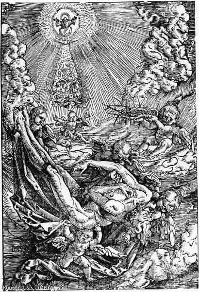 Wikioo.org - The Encyclopedia of Fine Arts - Painting, Artwork by Hans Baldung - Engel tragen den Leichnam Christi zum Himmel
