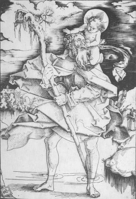 WikiOO.org - Encyclopedia of Fine Arts - Lukisan, Artwork Hans Baldung - St Christopher