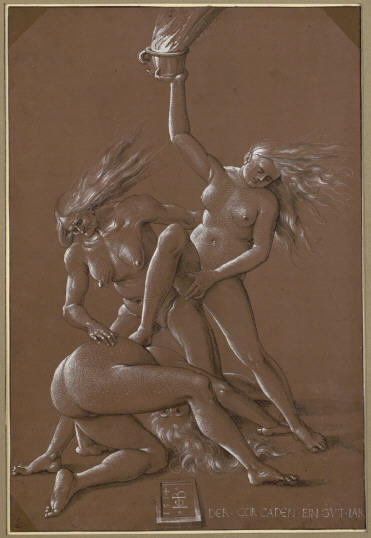 Wikioo.org – L'Encyclopédie des Beaux Arts - Peinture, Oeuvre de Hans Baldung - Trois Sorcières