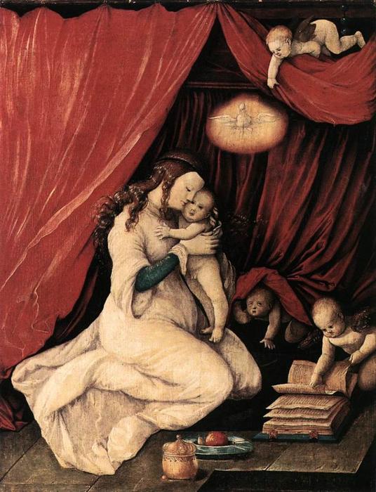 Wikioo.org - The Encyclopedia of Fine Arts - Painting, Artwork by Hans Baldung - Virgin and Child in a Room