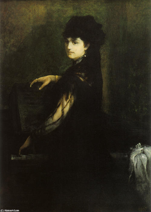 Wikioo.org – La Enciclopedia de las Bellas Artes - Pintura, Obras de arte de Hans Makart - Amalie Makart am Klavier