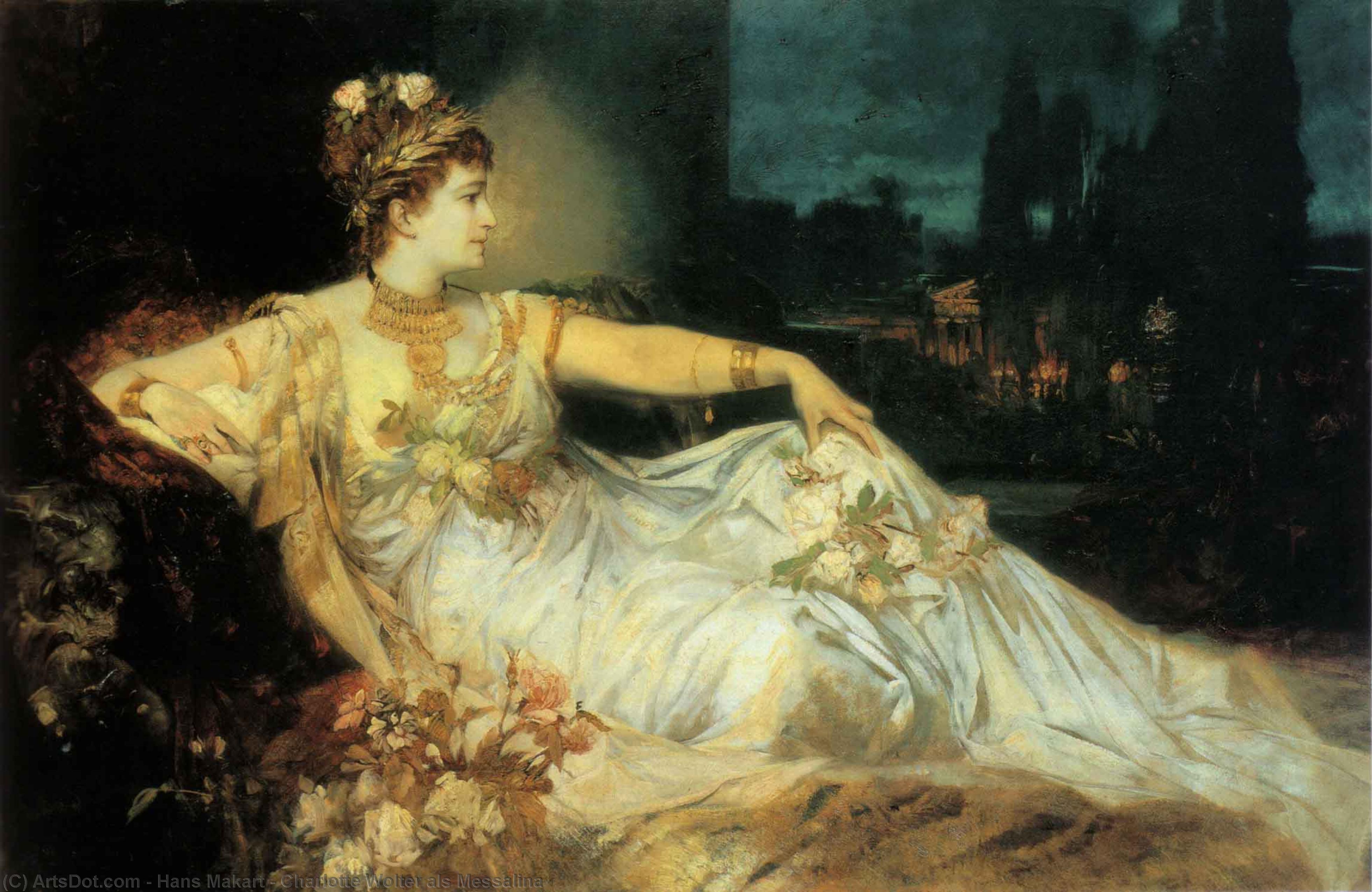 Wikioo.org - The Encyclopedia of Fine Arts - Painting, Artwork by Hans Makart - Charlotte Wolter als Messalina