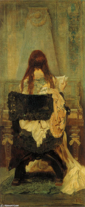 Wikioo.org - The Encyclopedia of Fine Arts - Painting, Artwork by Hans Makart - Dame am Spinett