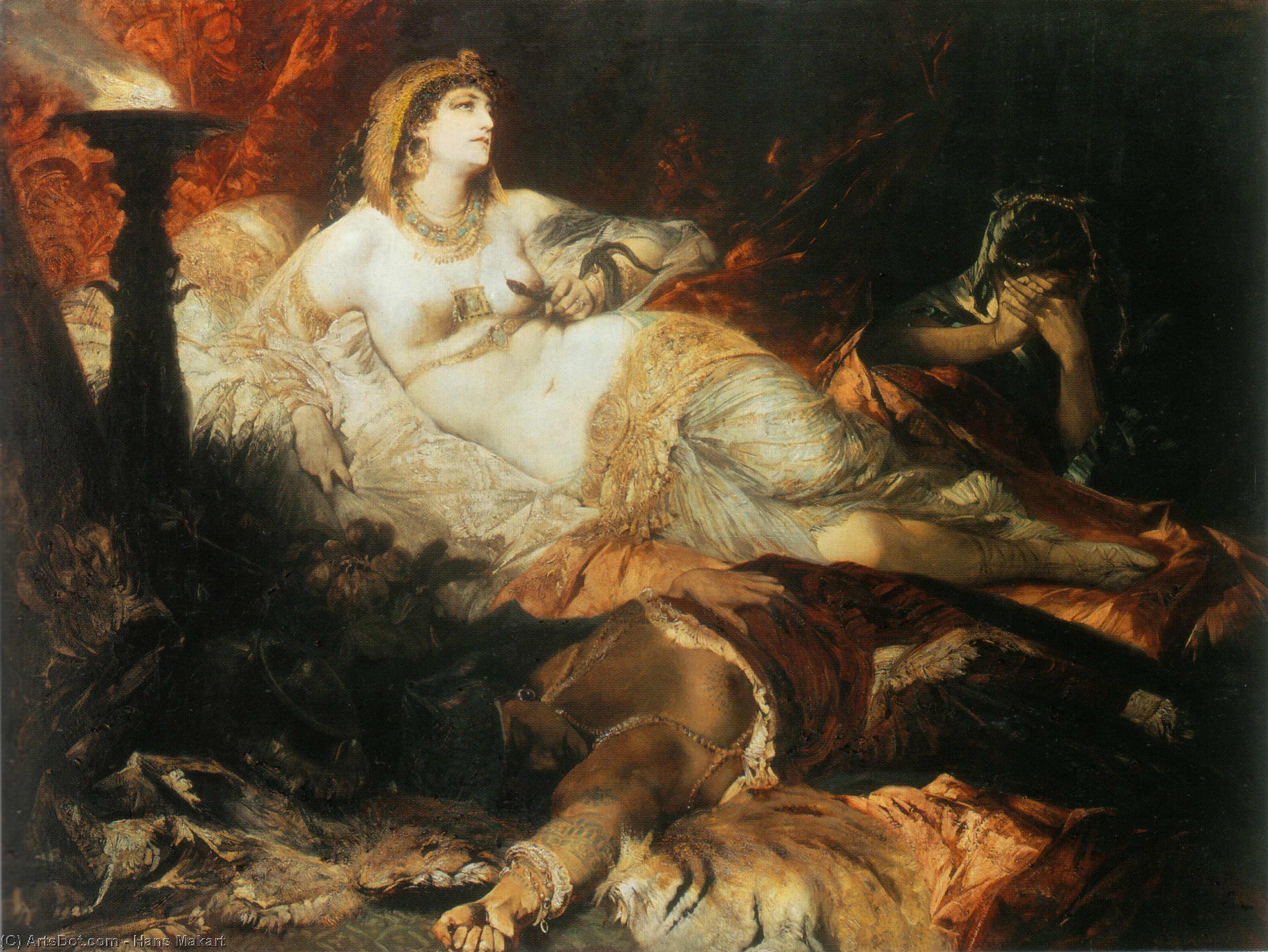 WikiOO.org - Encyclopedia of Fine Arts - Maleri, Artwork Hans Makart - Der Tod der Kleopatra