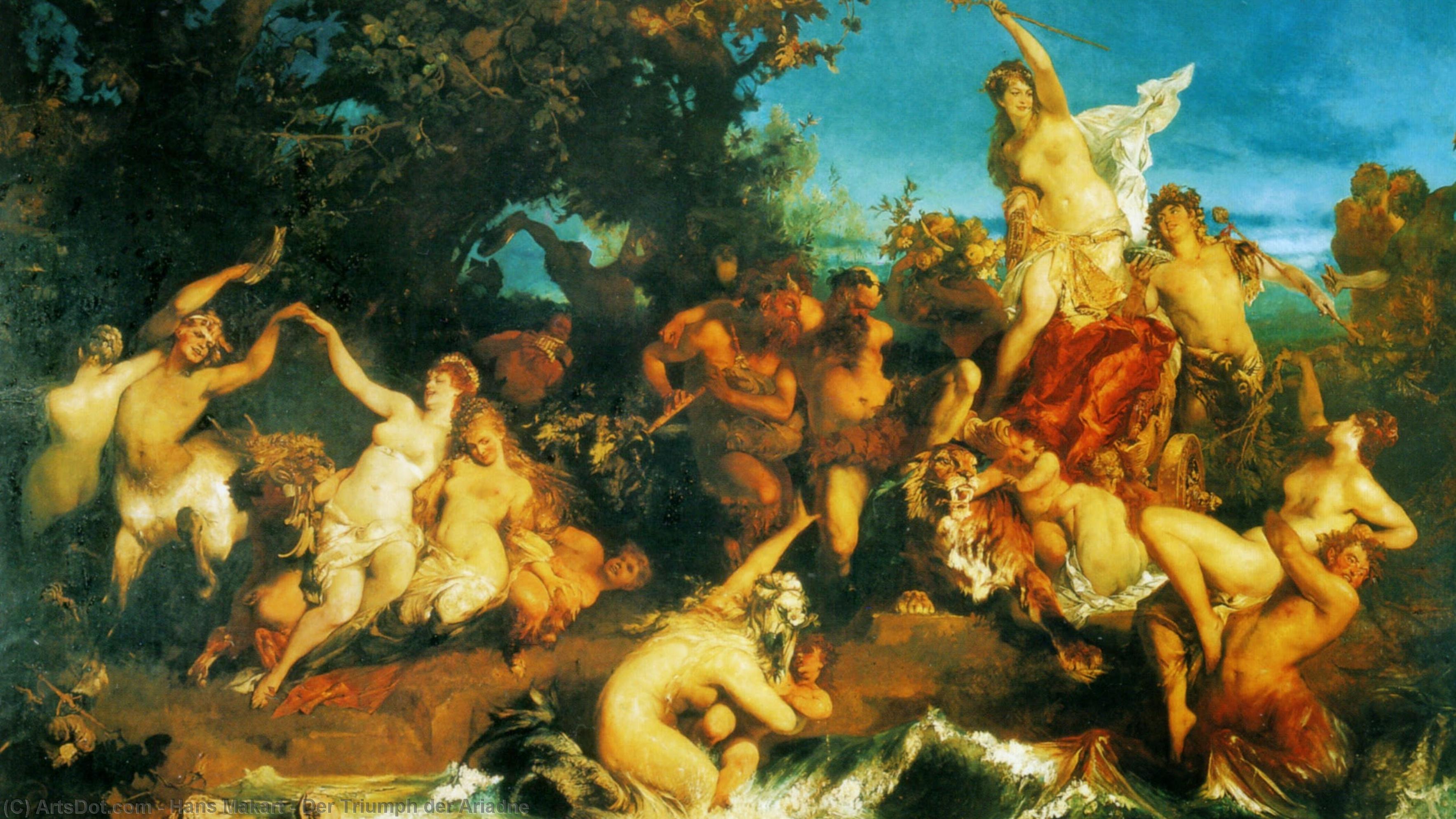 Wikioo.org - The Encyclopedia of Fine Arts - Painting, Artwork by Hans Makart - Der Triumph der Ariadne