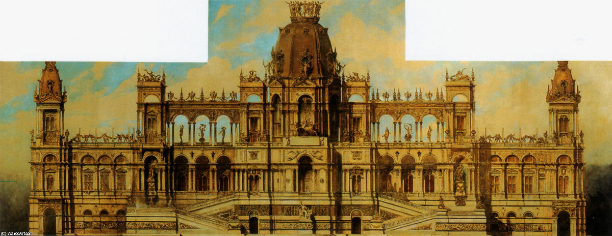 WikiOO.org - Енциклопедия за изящни изкуства - Живопис, Произведения на изкуството Hans Makart - Entwürfe für Einen Palast, Fassade