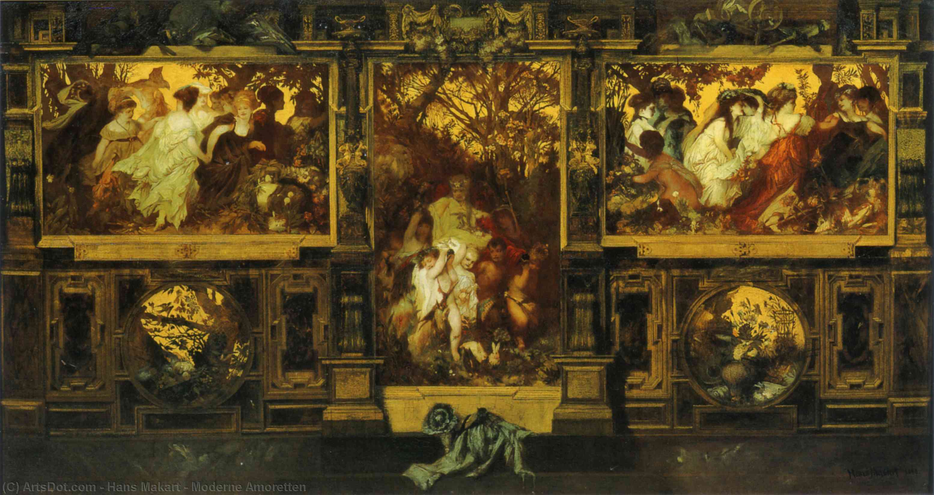 Wikioo.org - The Encyclopedia of Fine Arts - Painting, Artwork by Hans Makart - Moderne Amoretten